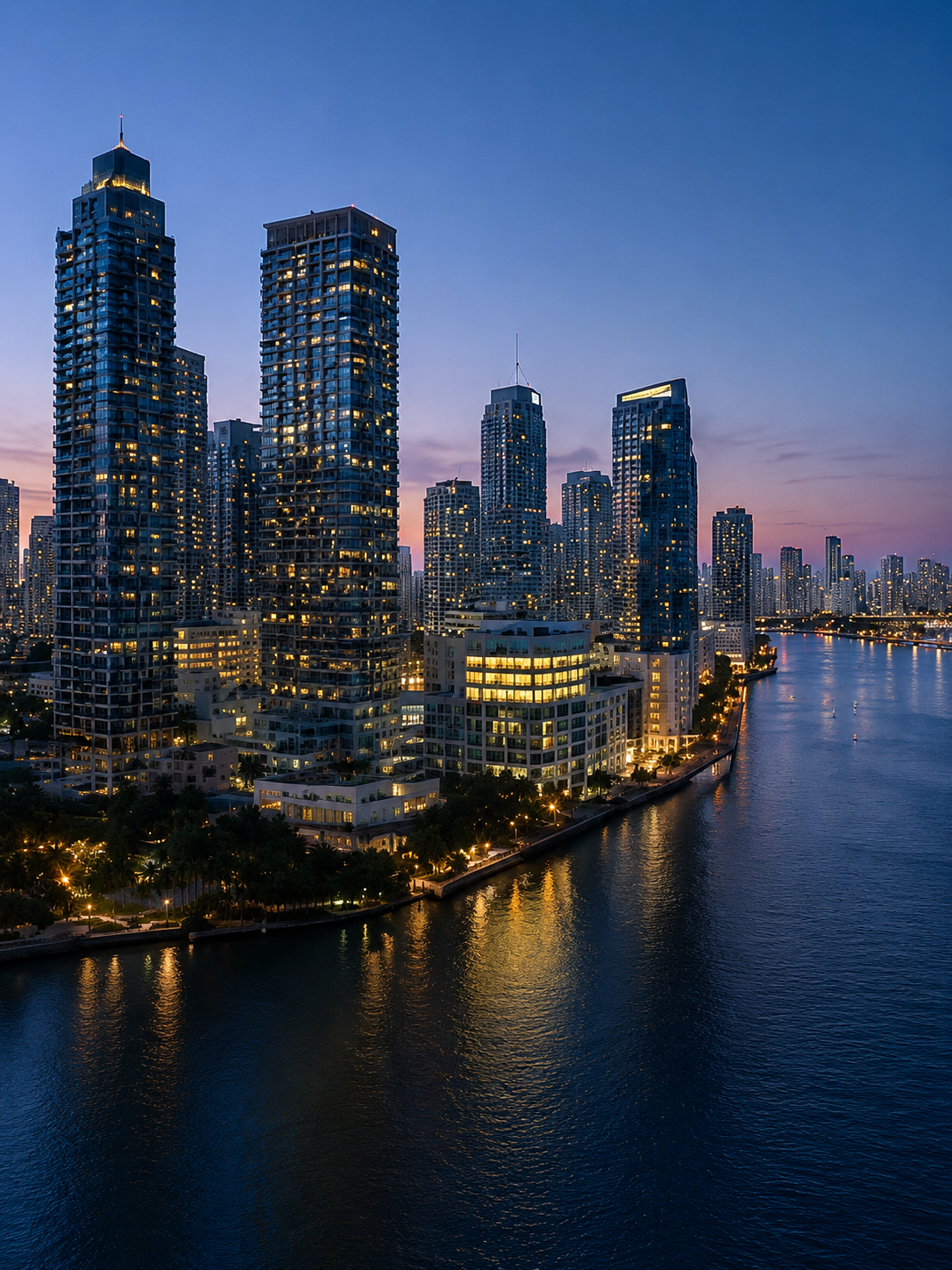 Brickell and Downtown Miami skyline with luxury high-rises